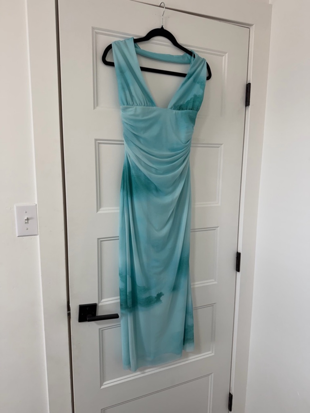 (NWT) Zara Aqua Halterneck Mesh Dress - Size XL